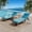 Blue, variant on Senfot 2PCS Outdoor Chaise Lounge, Iron + Rattan + Soft Cushion, Comfortable Reclining Lounge for Patio Red