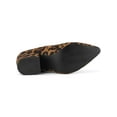 thumbnail image 5 of BLISSFUL STEP Women's Slides Block High Heels Slip on Pointed Toe Slide Mules Leopard 8, 5 of 8