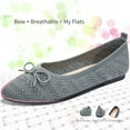 thumbnail image 4 of AOMAIS Women’s Ballet Flats Knit Mesh Flats Round Toe Shoes Comfy Slip Ons Casual Dress Flats Waling Loafer(Deep Gray,US8), 4 of 13