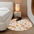thumbnail image 2 of Small Round Rug 3Ft Washable Non-Slip, Orange Leaves Fall Circle Area Rugs for Living Room Bedroom, Branches Birds Pine Cones Rustic Indoor Floor Mats Carpet Runner for Home Decor, 2 of 8