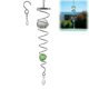 thumbnail image 1 of Gazing Ball Spiral Tail Wind Spinner Stabilizer, Hanging Crystals Gazing Ball Windbell, Indoor Outdoor Garden Decoration, 1 of 2