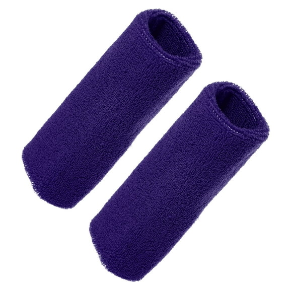 Vocoste 1 Pair Sweat Absorbing Wrist Sweatbands Athletic Cotton Yarn Latex Purple 8x15cm