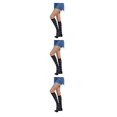 thumbnail image 4 of Qarigey Medias hasta el muslo a rayas antideslizantes estilo pijo botas de calcetín Día de San Valentín accesorios de mujer gris raya negra Type1 NO1, 4 of 6