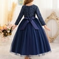 thumbnail image 5 of NAISIBABY Girls Princess Dress, Mesh Long Length Sequin Elegant Long Sleeve Birthday Wedding Pageant Party Dress Blue 12T, 5 of 5