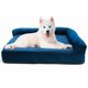 thumbnail image 1 of Cama para perro mediano fácil de limpiar y suave, Cama para perro o gato mediano de espuma resistente, Cama para mascota con Funda extraible Lavable en casa y Comoda con Respaldo (Mediana, Azul), 1 of 6