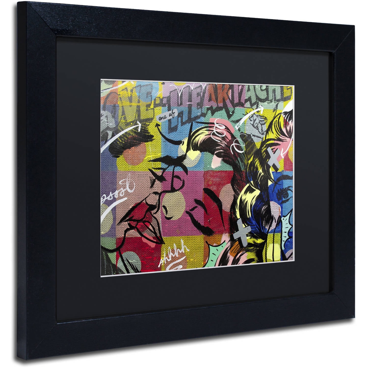 Trademark Fine Art "Fearless Heartache" Canvas Art by Dan Monteavaro Black Matte, Black Frame