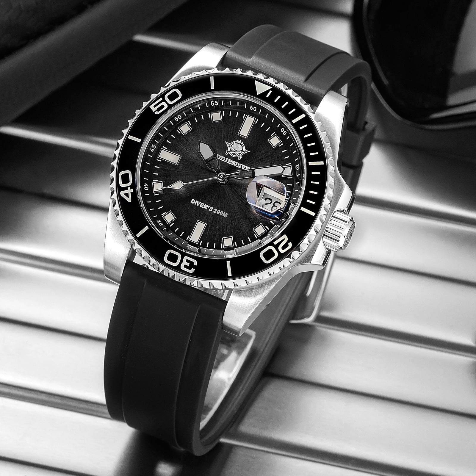 ADDIESDIVE Professional Dive Watch for Men- Japanese Quartz Movement, 200M Waterproof Quartz Watch with Ceramic Rotating Bezel & Super Luminous
