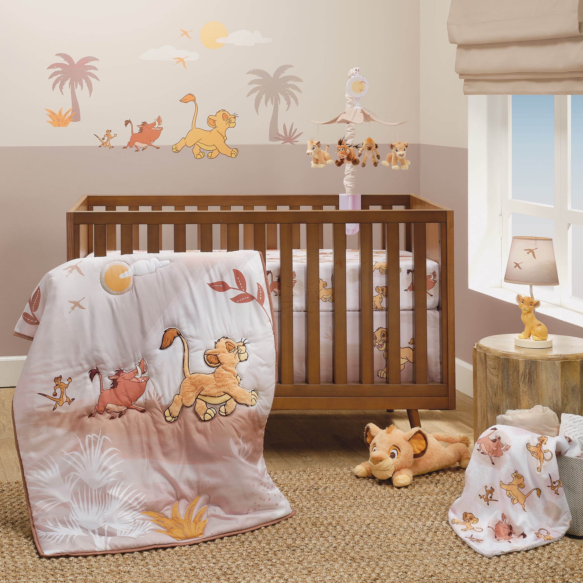 Lambs & Ivy Disney Baby Lion King Safari Fitted Crib Sheet - White