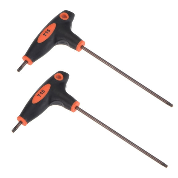 Unique Bargains T15 Anti Tamper Proof Torx Key T-Handle Dual End Wrench, S2 Steel 2 Pack