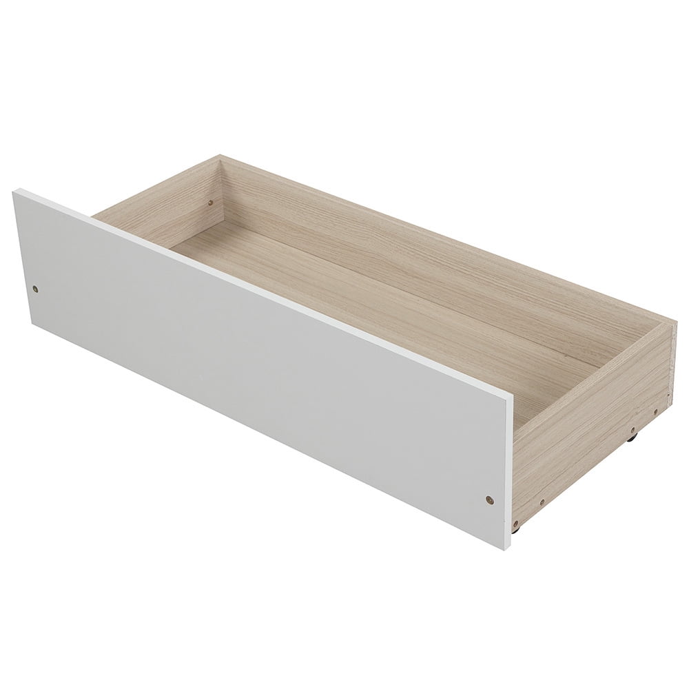 Lowestbest Twin size Solid Wood Platform Bed with Two Drawers, No Box Spring Needed