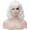 White, variant on BERON Hot Pink Short Wigs Curly Wavy Women Wig with Side Part Bangs Synthetic Hair Wigs