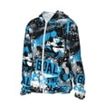 thumbnail image 3 of Goofa Football Time Printed Women's UPF 50+ Sun Protection Hoodie Jacket Lightweight Long Sleeve Sun Shirt for Women with Pocket Hiking Outdoor-Small, 3 of 9