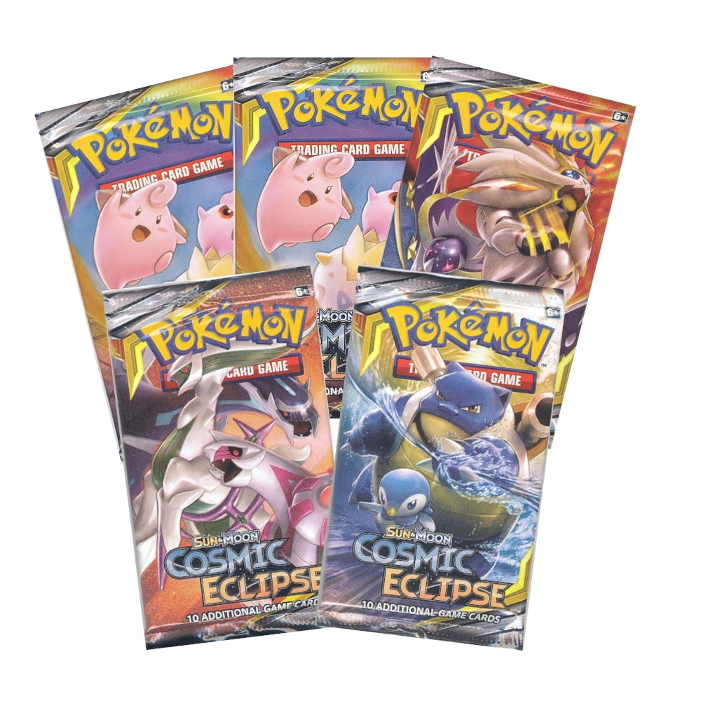 Pokemon Sun and Moon Cosmic Eclipse Booster Pack Art Set x4 New 