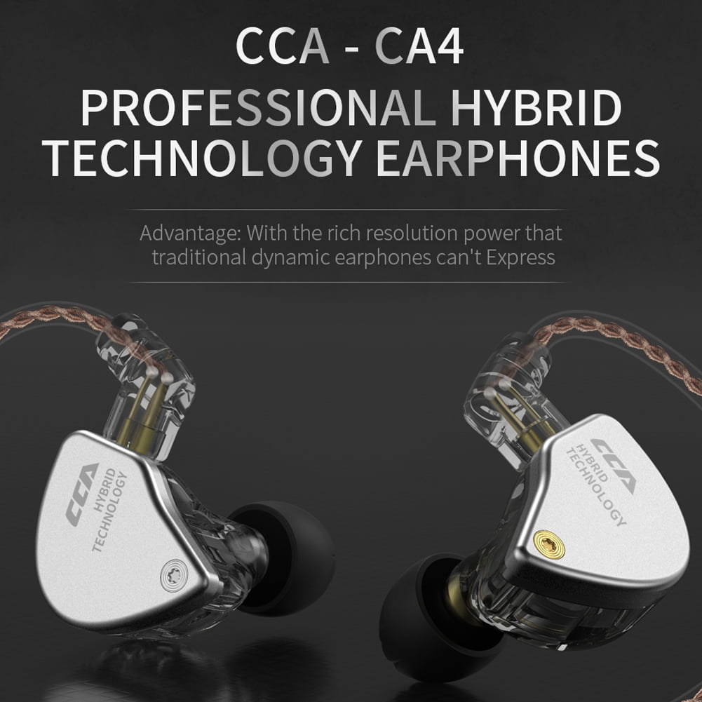 Chinatera CCA CA4 Wired In Ear Headphones Balanced Armature+Dynamic Driver HiFi Earbuds