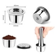 i Cafilas Refillable Coffe Pods Reusable Stainless Steel Coffee Capsules Compatible with K Fee Brewers (2 reusable coffee pod+1 stainless steel tamper)