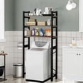 thumbnail image 6 of JNXYL 3-Tier Over The Toilet Storage Bamboo Over Toilet Shelf Bathroom Storage Organizer with Adjustable Shelf Black, 6 of 7