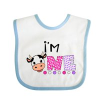Inktastic I'm 1 Cute Cow and Polka Dots Boys or Girls Baby Bib