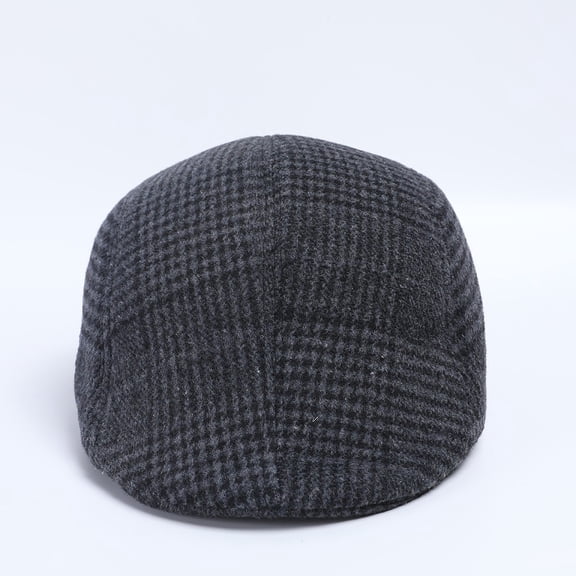 Men Women Soft Plaid Retro Hats Casul Breathable Winter Warm Comfort Beret