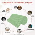 thumbnail image 6 of Green Throw Blanket, Flannel Fleece Blanket with Striped Design for Couch, Minimalist Solid Color Modern Abstract Soft Breathable All Season Plush Blankets for Sofa Office Bed 50"x60", 6 of 9