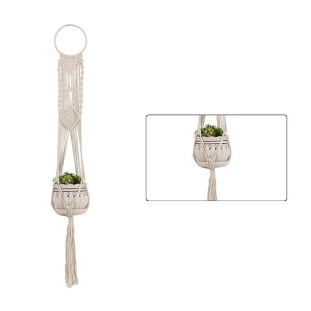 Advancent Cestas colgantes 100 hechas a mano, soporte para plantas, macramé, colgador de plantas, maceta para colgar en la pared interior, soporte para Jardín y Patio No.31 Advancent HA001777-31