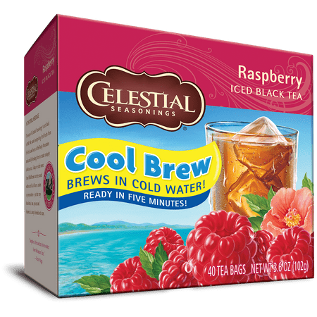 Celestial Seasonings Iced Tea, Raspberry Cool Brew, 40 Count (Pack of