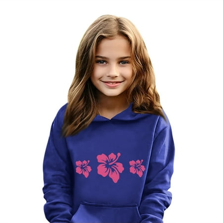 

ZKIRBJV Pink Palm Puff Hoodies for Kids Everything Comes In Waves Graphic Soft Fleece Hoodies Winter Long Sleeve Sweatshirts with Pocket Casual Hooded Pullover Clothes for Children Blue 11-12Years