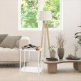 thumbnail image 4 of Mesa de Centro de Acrílico Mesa Auxiliar Cuadrada Mesa Decorativa Sofá Mesita de Noche Mesa Auxiliar de Té Transparente de Doble para Habitación, 4 of 5