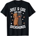 thumbnail image 2 of 100% Cotton Just a Girl who loves Dachshunds Weiner Dog Lover Girls T-Shirt, 2 of 5