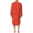 thumbnail image 3 of INSPIRE CHIC Men's Sleepshirts Henley Collar Solid Color Chest Pocket Long Sleeve Cotton Nightshirt M Brick Red, 3 of 6