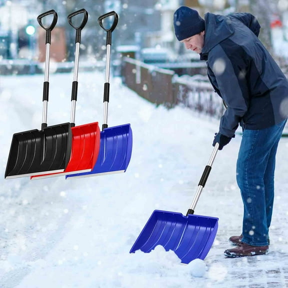 Snow Shovel under $5! CQCYD Snow Shovel with Removable Plastic Blade, Grain and Snow Removal Tool for Farm and Home, Lightweight Hand Shovel for Outdoor and Emergency