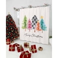 thumbnail image 5 of Colorful Christmas Tree Shower Curtain, Buffalo Plaid Xmas Trees Waterproof Fabric Shower Curtains with 12 Hooks, Bathroom Curtain Set for Bathroom Accessories Decor, 54 x 78Inches, 5 of 9