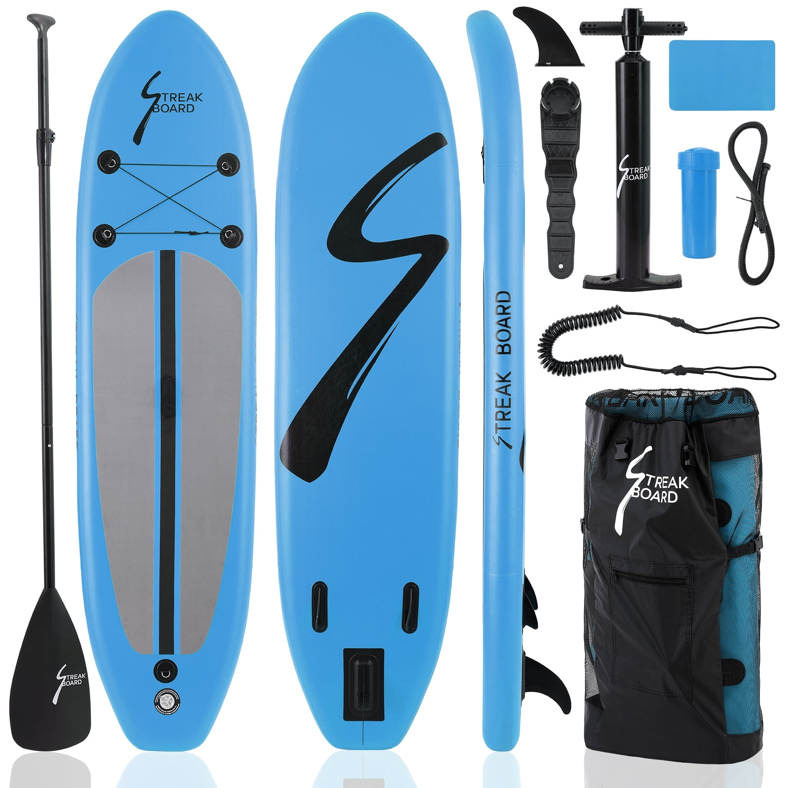 Pirecart 10FT Inflatable Stand up Paddle Board with Fins, Paddle and