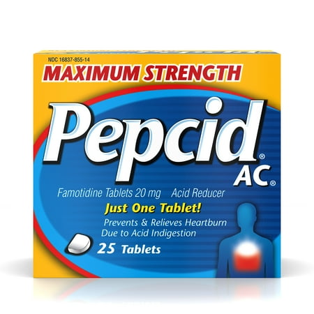 Maximum Strength Pepcid (famotidine) AC All-Day Heartburn Relief Medicine, 25 count