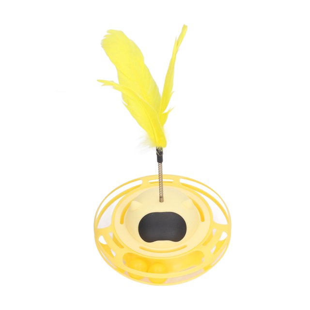 Cat Turntable Toy 360 Degree Rotation Relieve Boredom Interesting Interactive Cat Toy With Feather For Cat Supplies