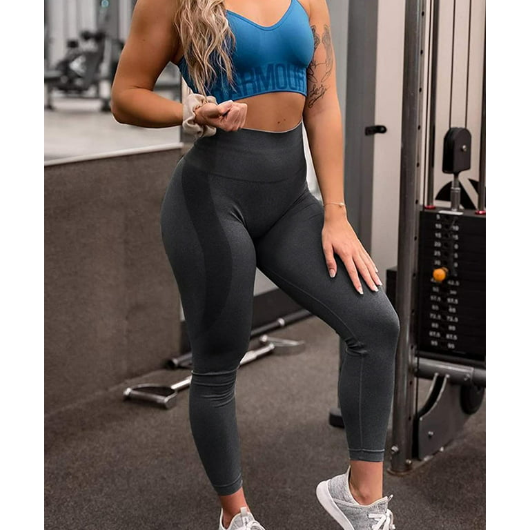 QRIC Women Seamless Leggings Smile Contour High Waist Workout Gym Yoga  Pants Vital Tummy Control Activewear Slimming Tights