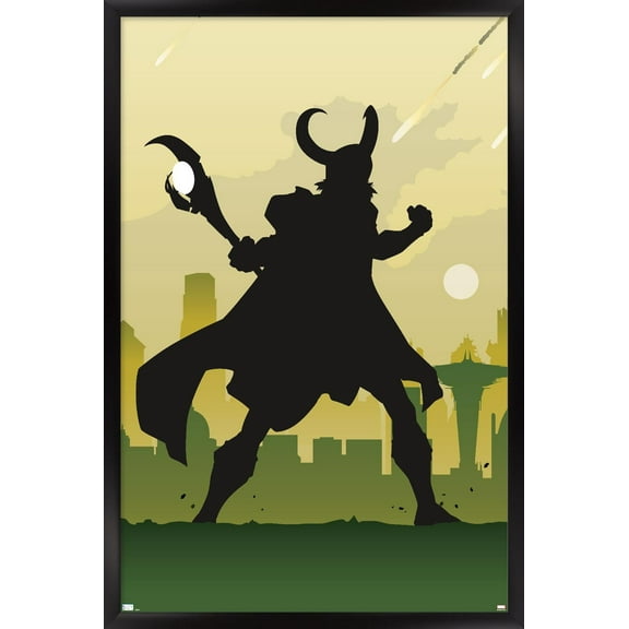 Marvel Comics - Loki - Minimalist Wall Poster, 22.375" x 34", Framed