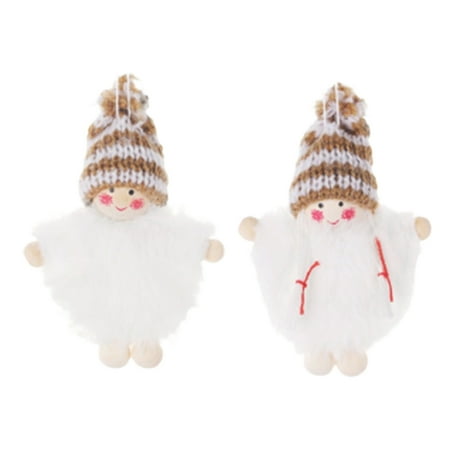 

ActFu 2Pcs Christmas Tree Pendants Boy Girl Shape Adorable Hanging Doll Ornaments for Festival