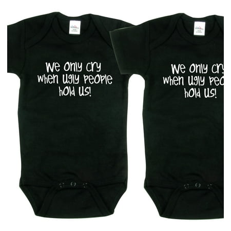 

Nursery Decals and More Unisex Bodysuits for Twins Includes 2 Bodysuits 6-12 Month We Only Cry When.