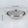 thumbnail image 3 of Professional Stainless Steel Paella Pan - Multi-Purpose Wok with Double Handles & Glass Lid for Stir Frying, Searing, Deep Frying & Outdoor Cooking, 3 of 7