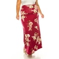 thumbnail image 2 of Women's Plus Size Printed High Waisted A-Line Maxi Skirt with Foldable Waistband - Relax, 2 of 7