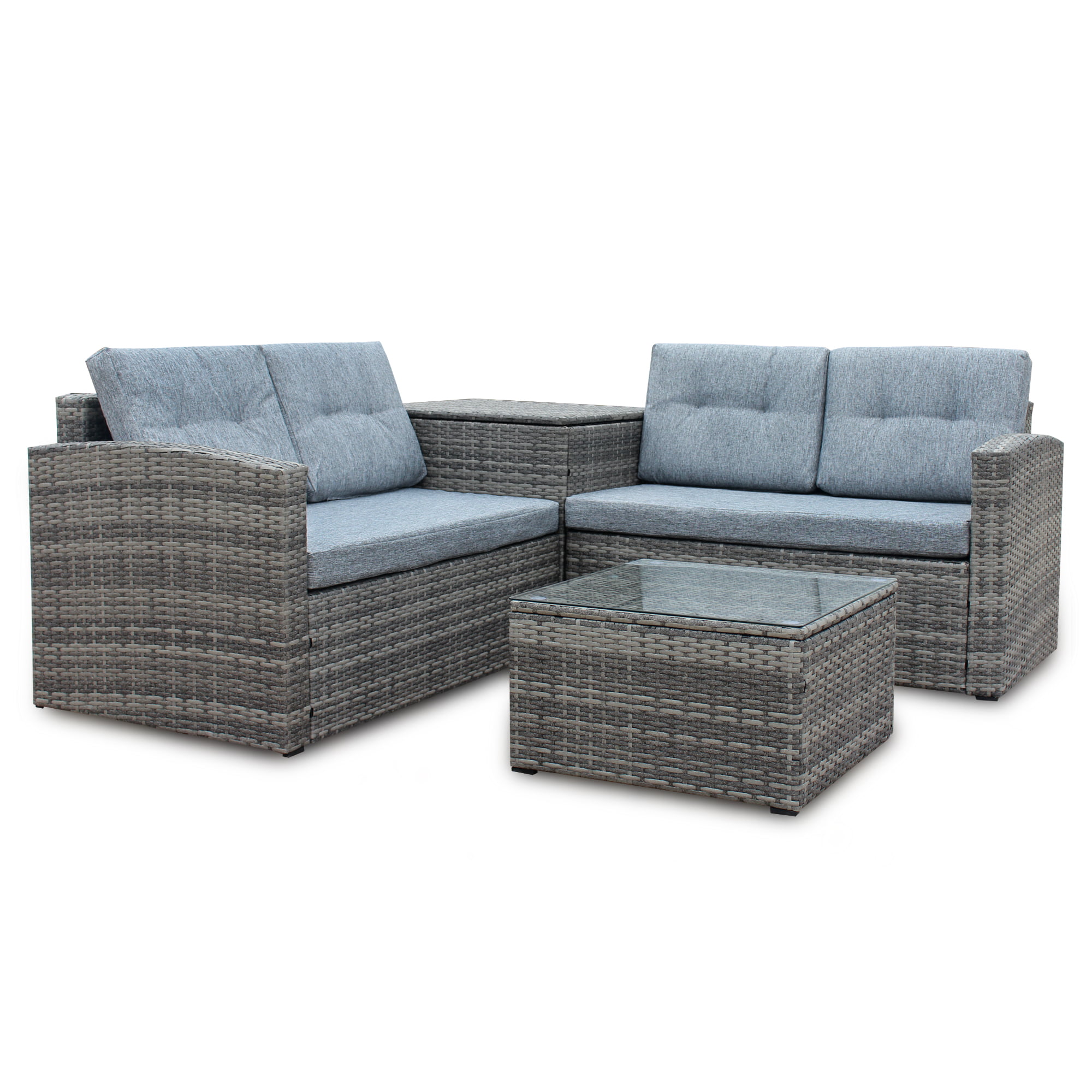 CLEARANCE! Outdoor Patio Furniture Sets, SEGMART 4 Pieces Outdoor Wicker Patio Furniture Set ...