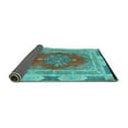 thumbnail image 2 of Ahgly Company Indoor Round Medallion Turquoise Blue Traditional Area Rugs, 7' Round, 2 of 4