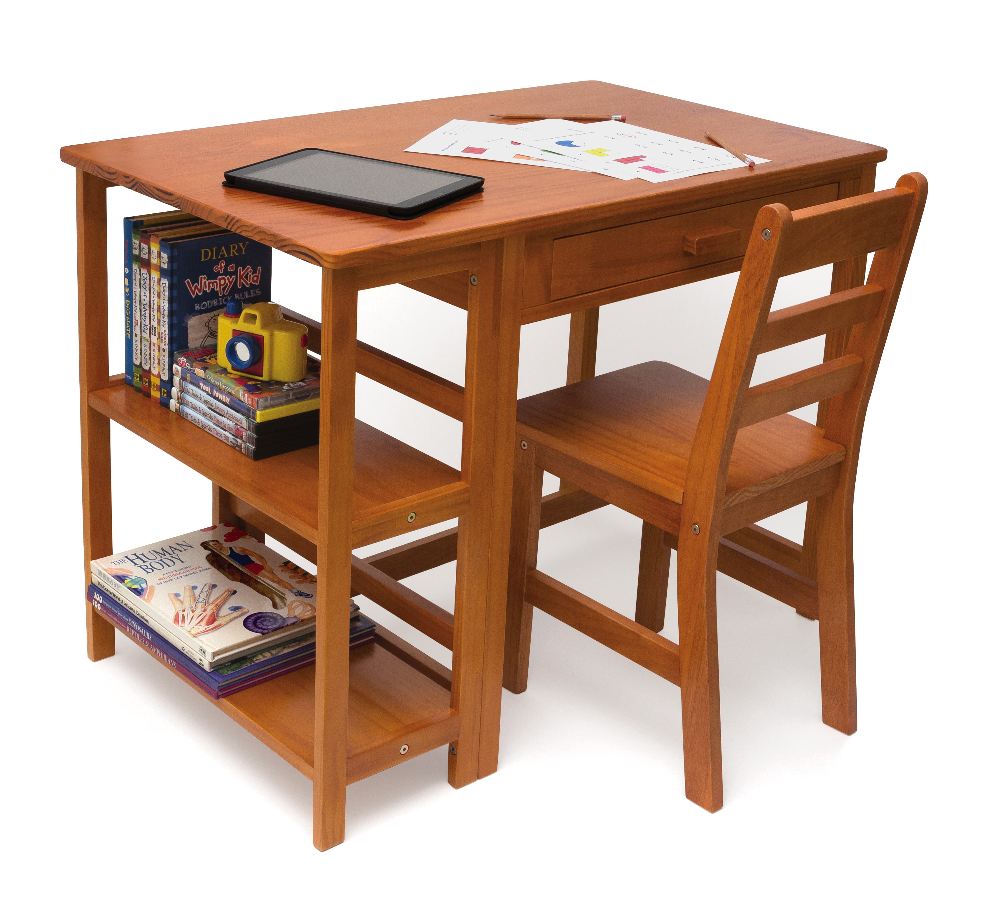 Lipper Kids Desk and Chair with Storage, Multiple Finishes - Walmart.com