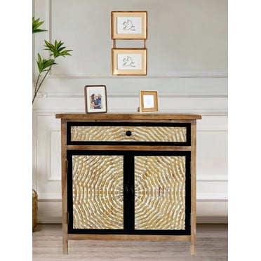 MIDODO Accent Storage Cabinet with Drawers & Doors, Wood Floor Sideboard and Buffet Server Cabinet, Entryway Console Cabinet
