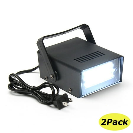 - 2-Pack Mini 24 LED High-Power Stage Light Strobe Flash Light For Christmas Club Dj Disco Bar Stage House Party Lighting