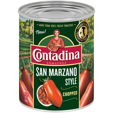 ((Best By 08/24/2024)) Contadina San Marzano Style Chopped Tomatoes, 28 Oz (Pack of 6)