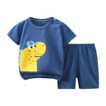 thumbnail image 3 of Asxite Toddler Summer Outfits Astronaut Print Short Sleeve Top and Shorts Set 6M-6Y, 3 of 4