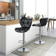 thumbnail image 3 of Alden Design Adjustable Mid-back Faux Leather Counter-Height Bar Stool, Set of 2, Black, 3 of 11