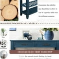 thumbnail image 2 of Mid-century Style Solid Wood Sideboard With Drawer And Shelf Storage, Console Table In Navy Blue For Bedroom Decoration 42'' Ample Storage Space, Buffet Living Room, 2 of 5