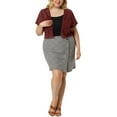 thumbnail image 2 of MODA NOVA Juniors Plus Size Lace Hollow Out Cropped Bolero Shrug Cardigan, 2 of 6